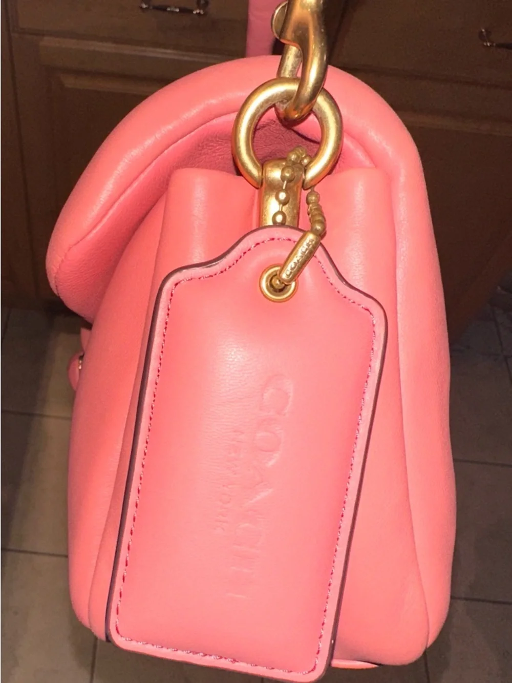 COACH Taffy Pink Pillow Tabby 26 Padded Nappa Leather Shoulder Bag - Picture 12 of 14